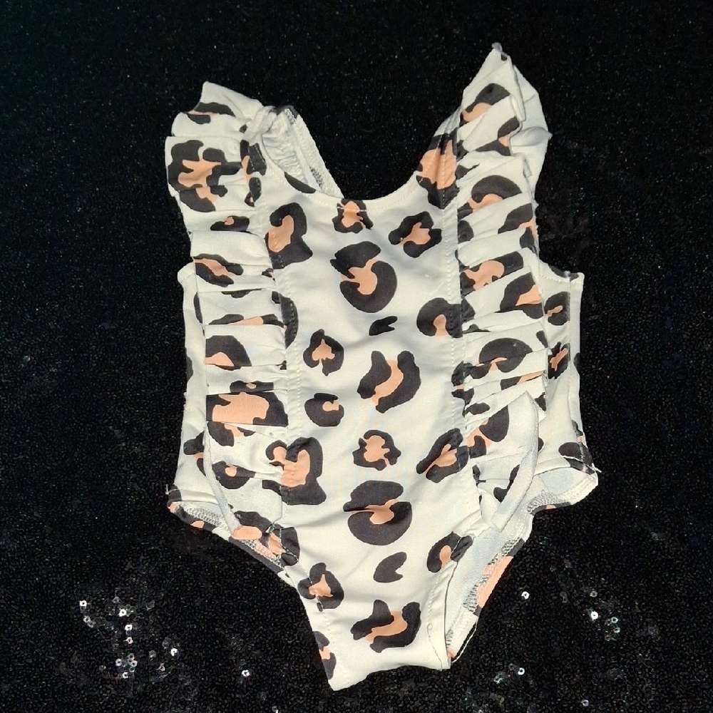 Leopard Print Kids One Piece Swimsuit